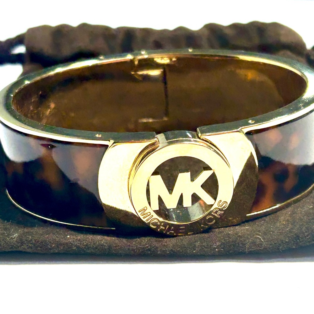 Michael Kors Gold and Brown Bangle Bracelet Turtpise Shell